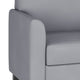 Gray/Wood Legs |#| Gray LeatherSoft Sofa with Clean Line Stitched Frame - Reception Seating