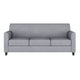 Gray/Wood Legs |#| Gray LeatherSoft Sofa with Clean Line Stitched Frame - Reception Seating