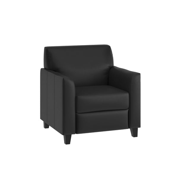 Black |#| Reception Set in Black with Clean Line Stitched Frame - Hospitality Seating