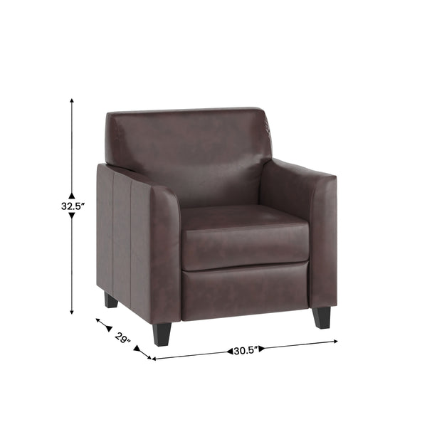 Brown |#| Reception Set in Brown with Clean Line Stitched Frame - Hospitality Seating