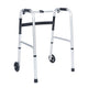 Lightweight Adjustable Height Folding Walker w/ Dual Frame Types in Silver/Black