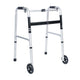 Lightweight Adjustable Height Folding Walker w/ Dual Frame Types in Silver/Black