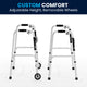 Lightweight Adjustable Height Folding Walker w/ Dual Frame Types in Silver/Black