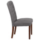 Gray Fabric |#| Gray Fabric Upholstered Diamond Patterned Button Tufted Parsons Chair