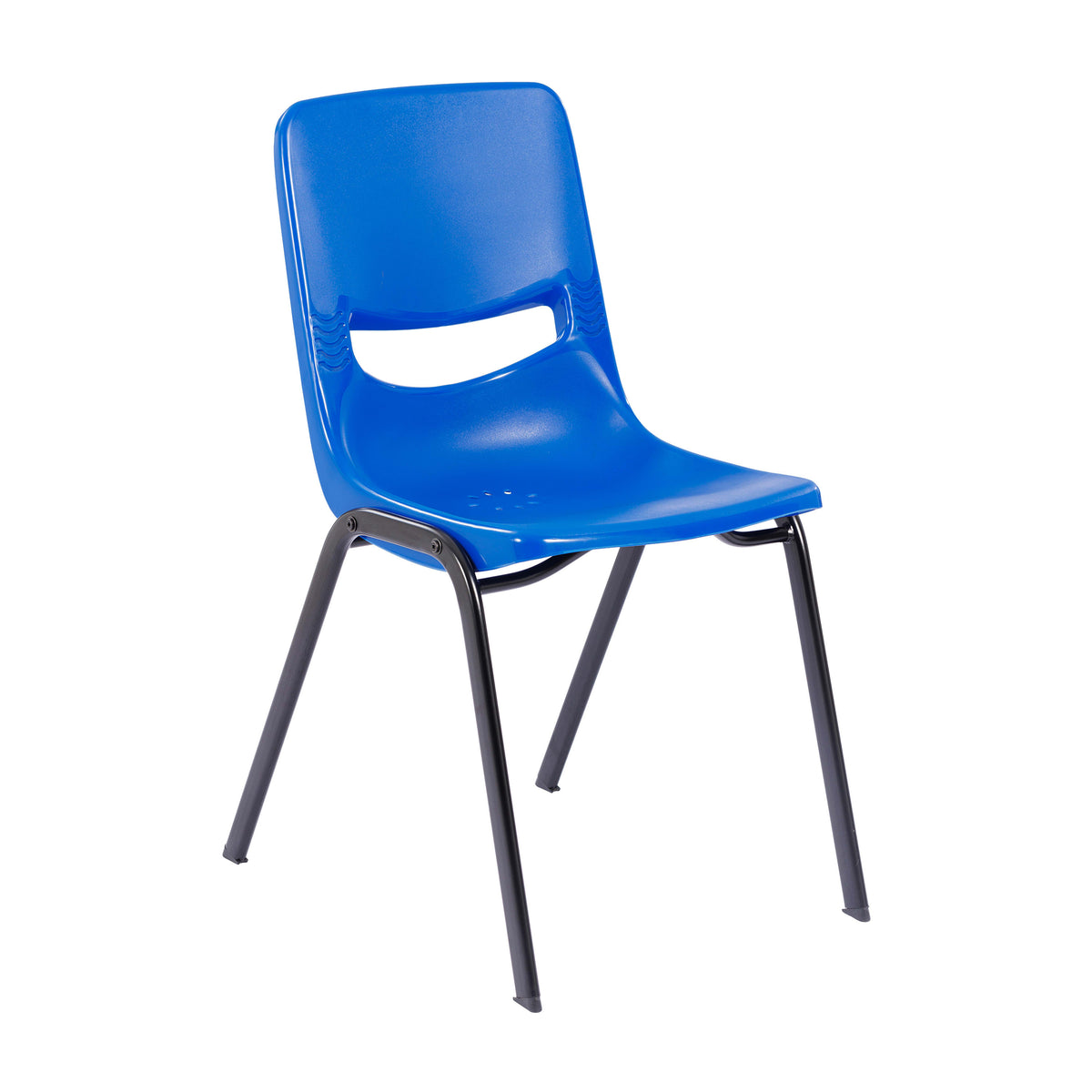 Navy |#| Ergonomic Heavy-Duty Flex Comfort Classroom Stack Chair in Navy