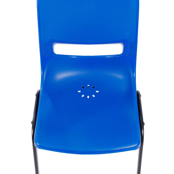 Navy |#| Ergonomic Heavy-Duty Flex Comfort Classroom Stack Chair in Navy