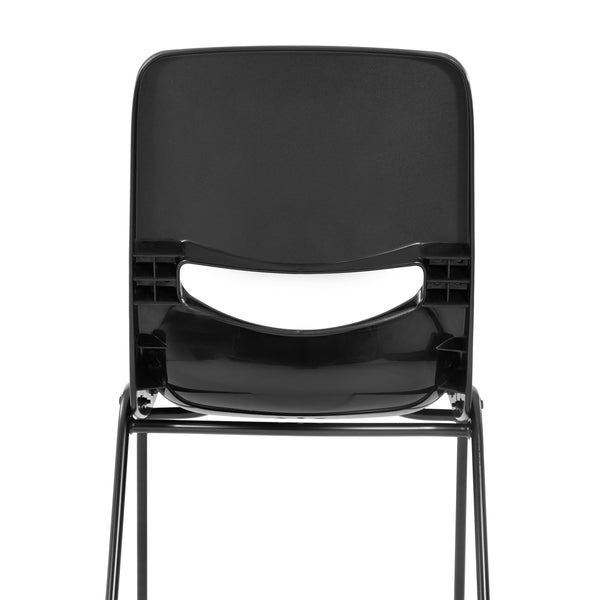Black |#| Ergonomic Heavy-Duty Flex Comfort Classroom Stack Chair in Black