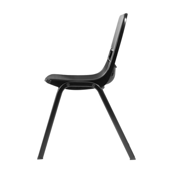 Black |#| Ergonomic Heavy-Duty Flex Comfort Classroom Stack Chair in Black