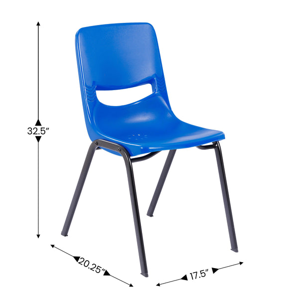 Navy |#| Ergonomic Heavy-Duty Flex Comfort Classroom Stack Chair in Navy