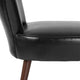 Black LeatherSoft |#| Black LeatherSoft Retro Chair with Triangular Shaped Back and Tapered Wood Legs