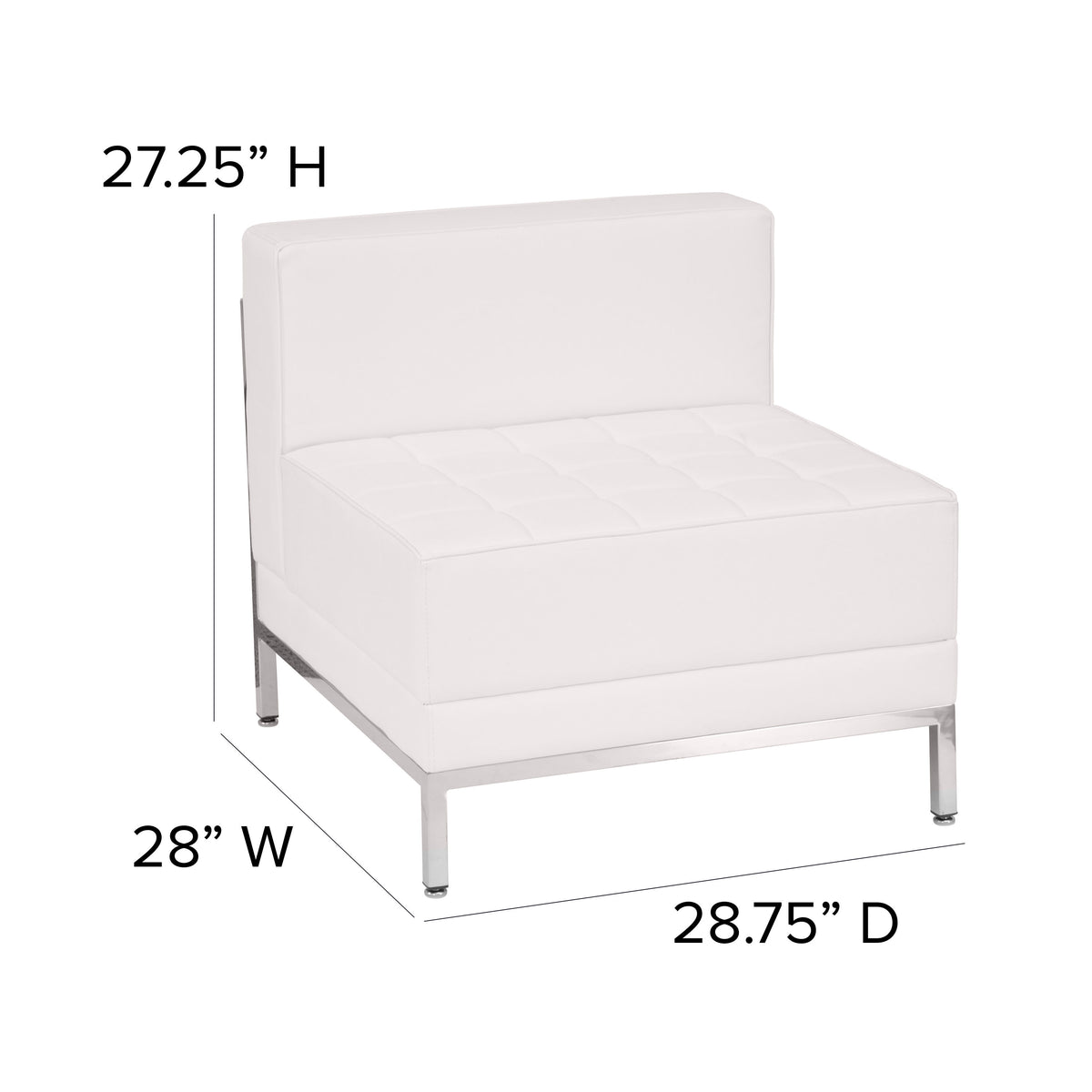 Melrose White |#| Contemporary White LeatherSoft Middle Chair - Reception &Home Office Chair