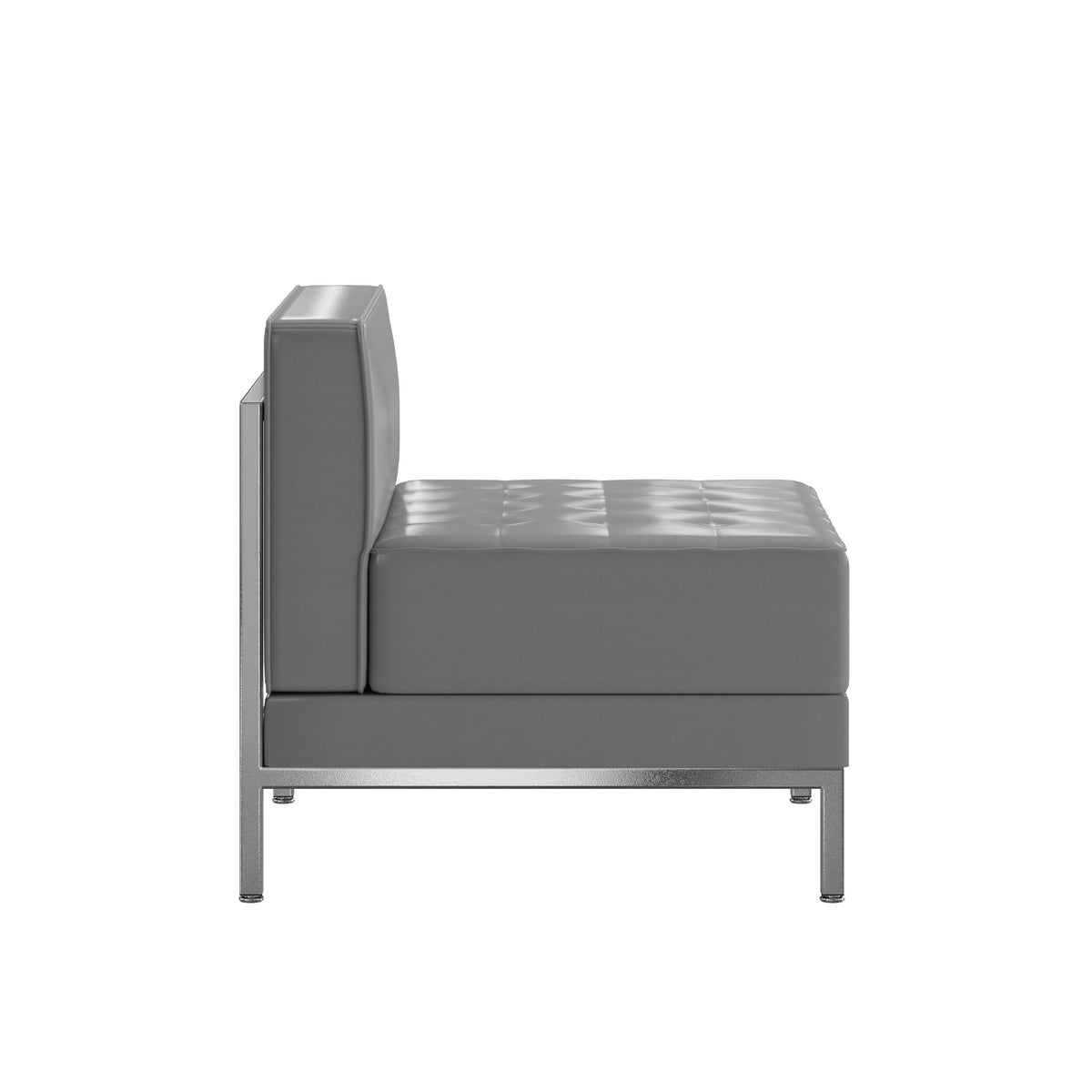 Gray |#| Contemporary Gray LeatherSoft Middle Chair - Reception &Home Office Chair