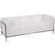 Melrose White |#| White LeatherSoft Modular Sofa with Quilted Tufted Seat and Encasing Frame