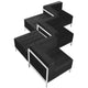 Black |#| Black LeatherSoft 5 Piece Modular Chair & Ottoman Set w/Taut Back &Seat