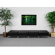 Black |#| Black LeatherSoft Backless Four Seat Bench w/Integrated Stainless Steel Legs