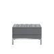 Gray |#| Gray LeatherSoft Quilted Tufted Modular Ottoman with Stainless Steel Legs