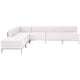 Melrose White |#| 6 Piece White LeatherSoft Modular Sectional Configuration - Stainless Steel Legs