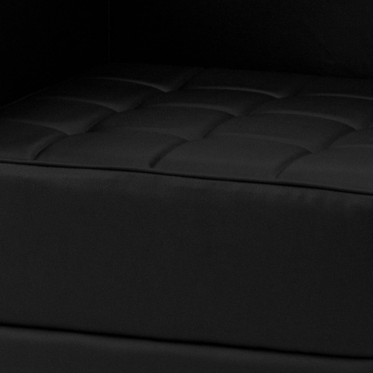 Black |#| 9 Piece Black LeatherSoft Modular Sectional Configuration - Stainless Steel Legs