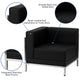 Black |#| 9 Piece Black LeatherSoft Modular Sectional Configuration - Stainless Steel Legs
