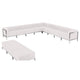 Melrose White |#| 12 PC White LeatherSoft Modular Sectional & Ottoman Set - Stainless Steel Legs