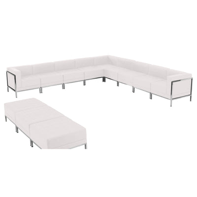 HERCULES Imagination Series LeatherSoft Sectional & Ottoman Set, 12 Pieces
