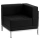 Black |#| 10 Piece Black LeatherSoft Modular Sectional & Sofa Set - Stainless Steel Legs