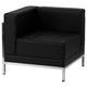 Black |#| 10 Piece Black LeatherSoft Modular Sectional & Sofa Set - Stainless Steel Legs