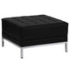 Black |#| 10 Piece Black LeatherSoft Modular Sectional & Sofa Set - Stainless Steel Legs