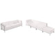 Melrose White |#| 5 Piece White LeatherSoft Modular Sofa & Lounge Chair Set w/ Taut Back &Seat