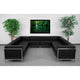 Black |#| Black LeatherSoft Modular U-Shape Sectional Configuration, 10 Pieces