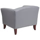 Gray |#| Gray LeatherSoft Chair with Cherry Wood Feet - Lobby and Guest Seating