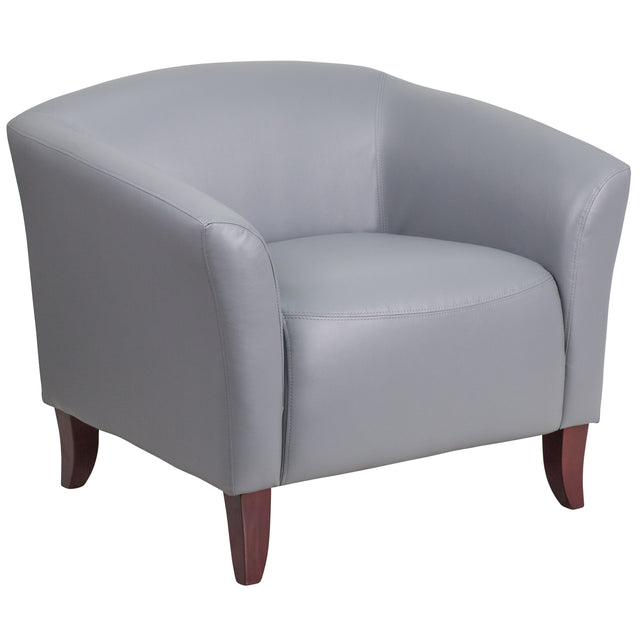 HERCULES Imperial Series LeatherSoft Chair with Cherry Wood Feet - View 1