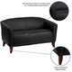 Black |#| Black LeatherSoft Loveseat w/Cherry Wood Feet - Reception or Home Office Seating