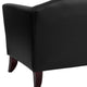 Black |#| Black LeatherSoft Loveseat w/Cherry Wood Feet - Reception or Home Office Seating