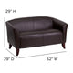 Brown |#| Brown LeatherSoft Loveseat w/Cherry Wood Feet - Reception or Home Office Seating