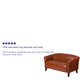 Cognac |#| Cognac LeatherSoft Loveseat w/ Cherry Wood Feet - Lobby or Home Office Seating