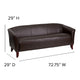 Brown |#| Brown LeatherSoft Sofa with Cherry Wood Feet - Reception or Home Office Seating