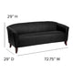 Black |#| Black LeatherSoft Sofa with Cherry Wood Feet - Reception or Home Office Seating