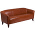 HERCULES Imperial Series LeatherSoft Sofa with Cherry Wood Feet