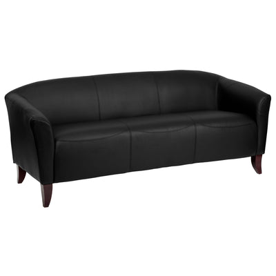LeatherSoft Sofa with Wood Feet - View 1
