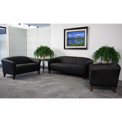 LeatherSoft Sofa with Wood Feet - View 2