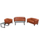 Cognac |#| Reception Set in Cognac with Cherry Wood Feet - Hospitality or Lounge Furniture