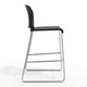 Black Plastic/Chrome Frame |#| Commercial Plastic Stack Barstool with Contoured Back and Sled Base in Black