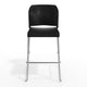 Black Plastic/Chrome Frame |#| Commercial Plastic Stack Barstool with Contoured Back and Sled Base in Black