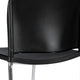 Black Plastic/Chrome Frame |#| Commercial Plastic Stack Barstool with Contoured Back and Sled Base in Black
