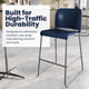 Navy Plastic/Gray Frame |#| Commercial Plastic Stack Barstool with Contoured Back and Sled Base in Navy