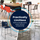 Navy Plastic/Gray Frame |#| Commercial Plastic Stack Barstool with Contoured Back and Sled Base in Navy