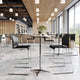 Black Plastic/Chrome Frame |#| Commercial Plastic Stack Barstool with Contoured Back and Sled Base in Black