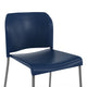 Navy Plastic/Gray Frame |#| Commercial Plastic Stack Barstool with Contoured Back and Sled Base in Navy