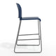 Navy Plastic/Gray Frame |#| Commercial Plastic Stack Barstool with Contoured Back and Sled Base in Navy